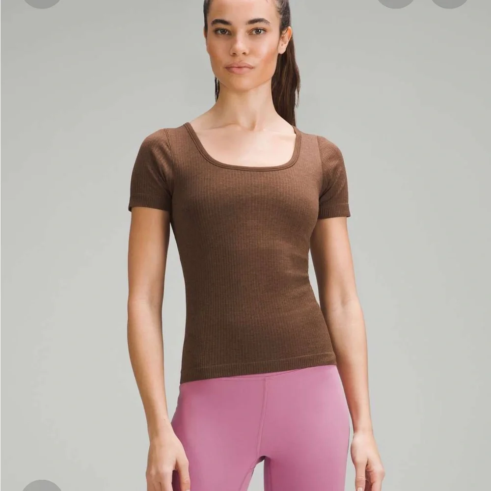 lululemon Ribbed Short Sleeve Top - Java - Picture 5 of 5